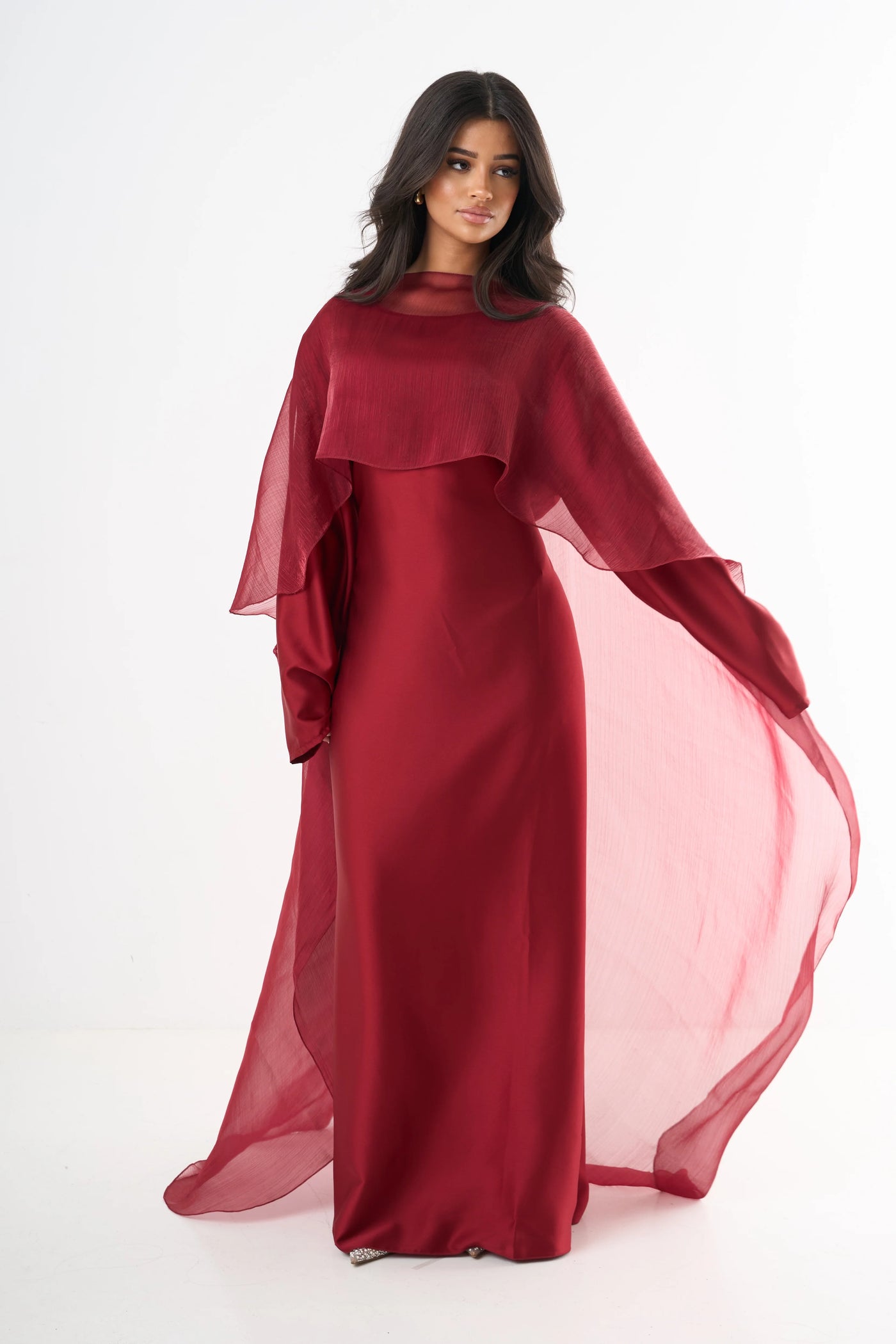Sarah | Elegant Cape Dress