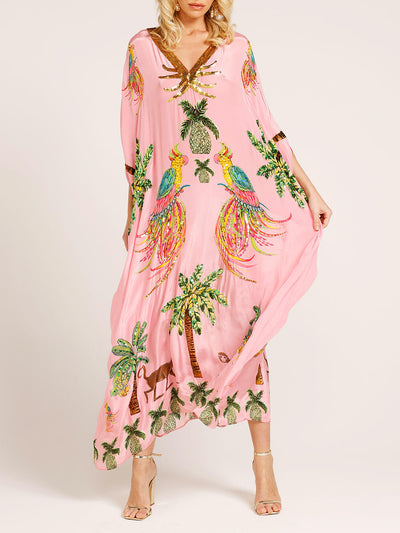 Mandy | Artsy Dress With Tropical Print