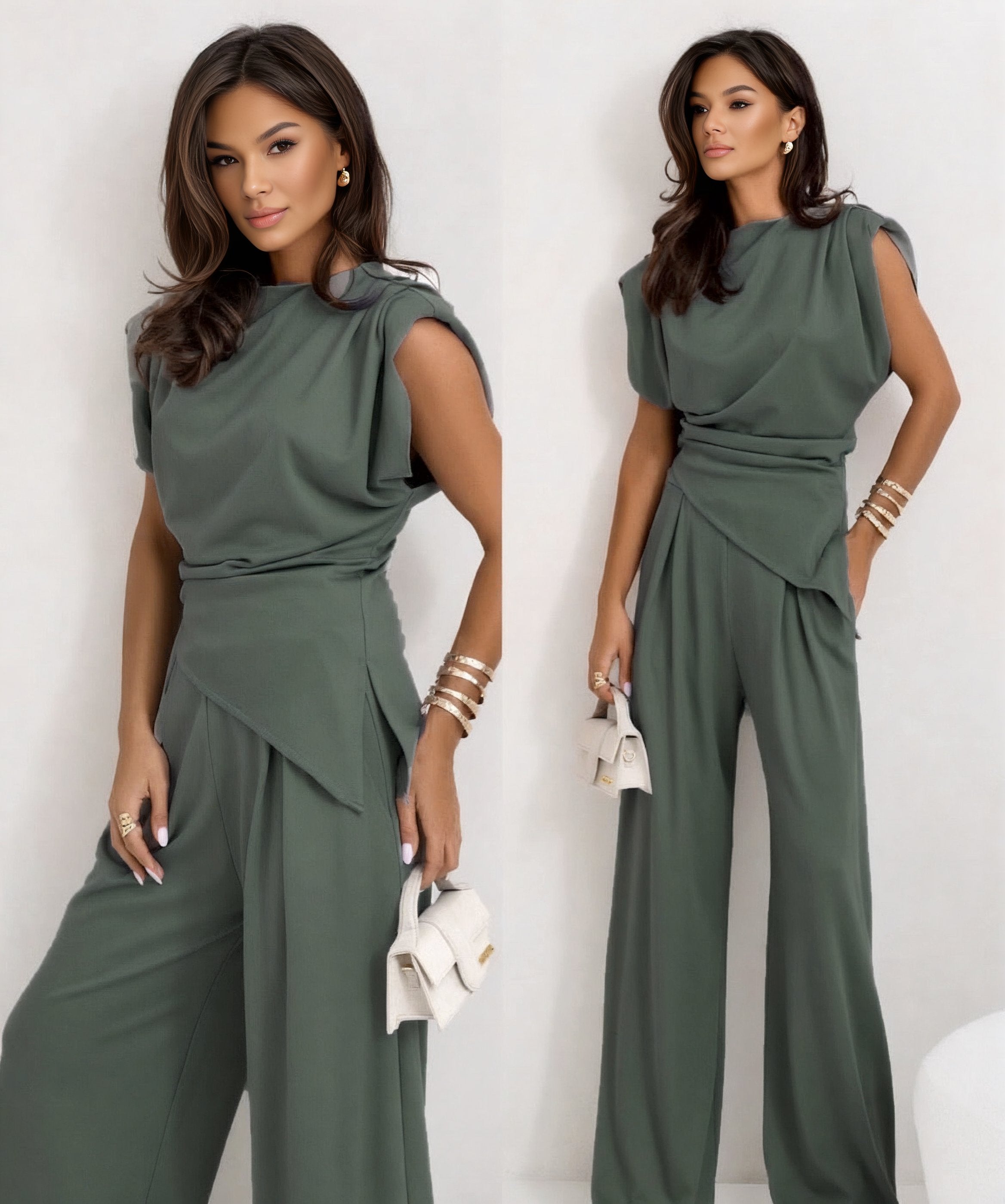 Sleeveless casual two piece set