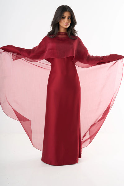 Sarah | Elegant Cape Dress
