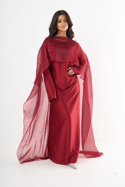 Sarah | Elegant Cape Dress