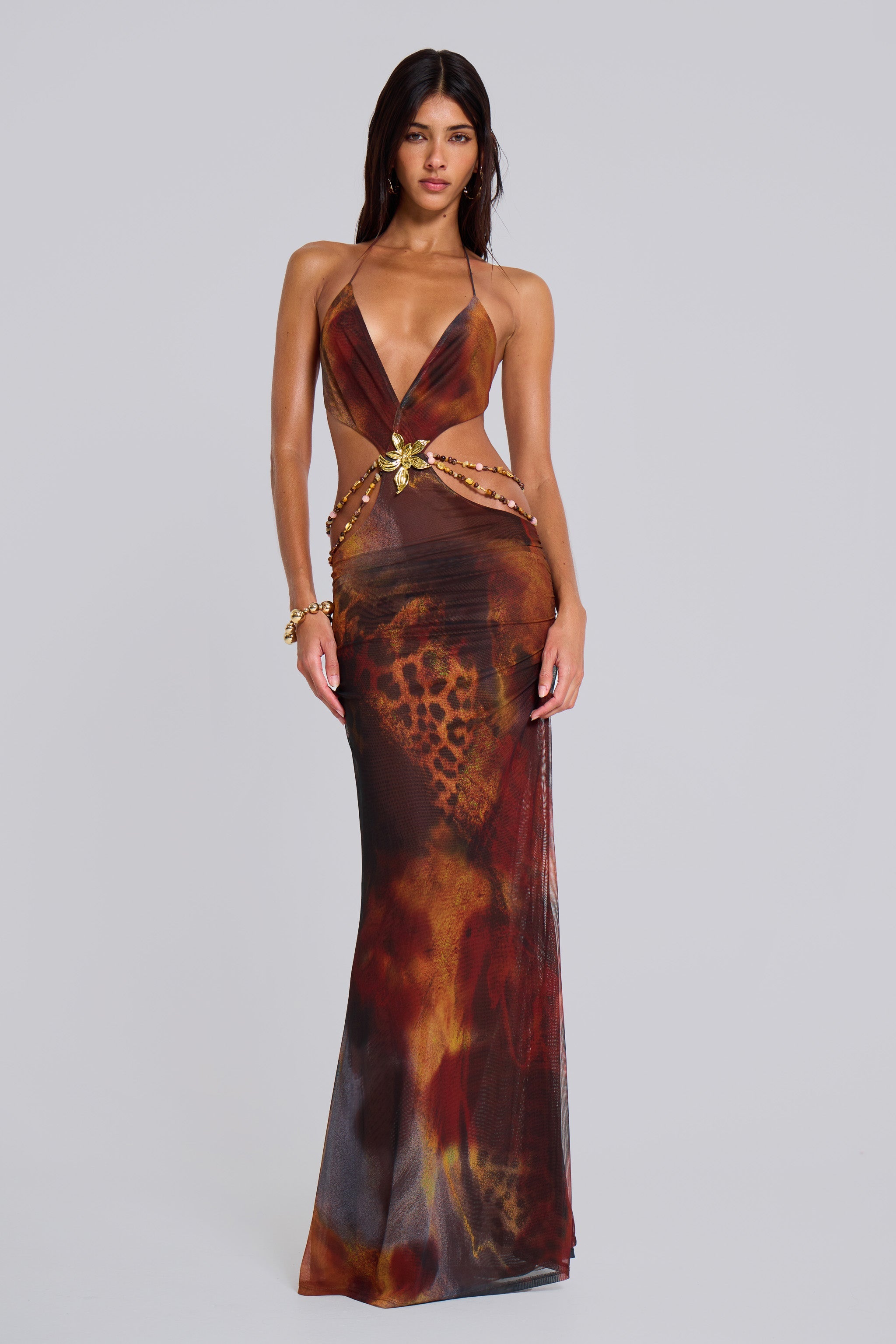 Vida | Backless Maxi Dress in Whiskey