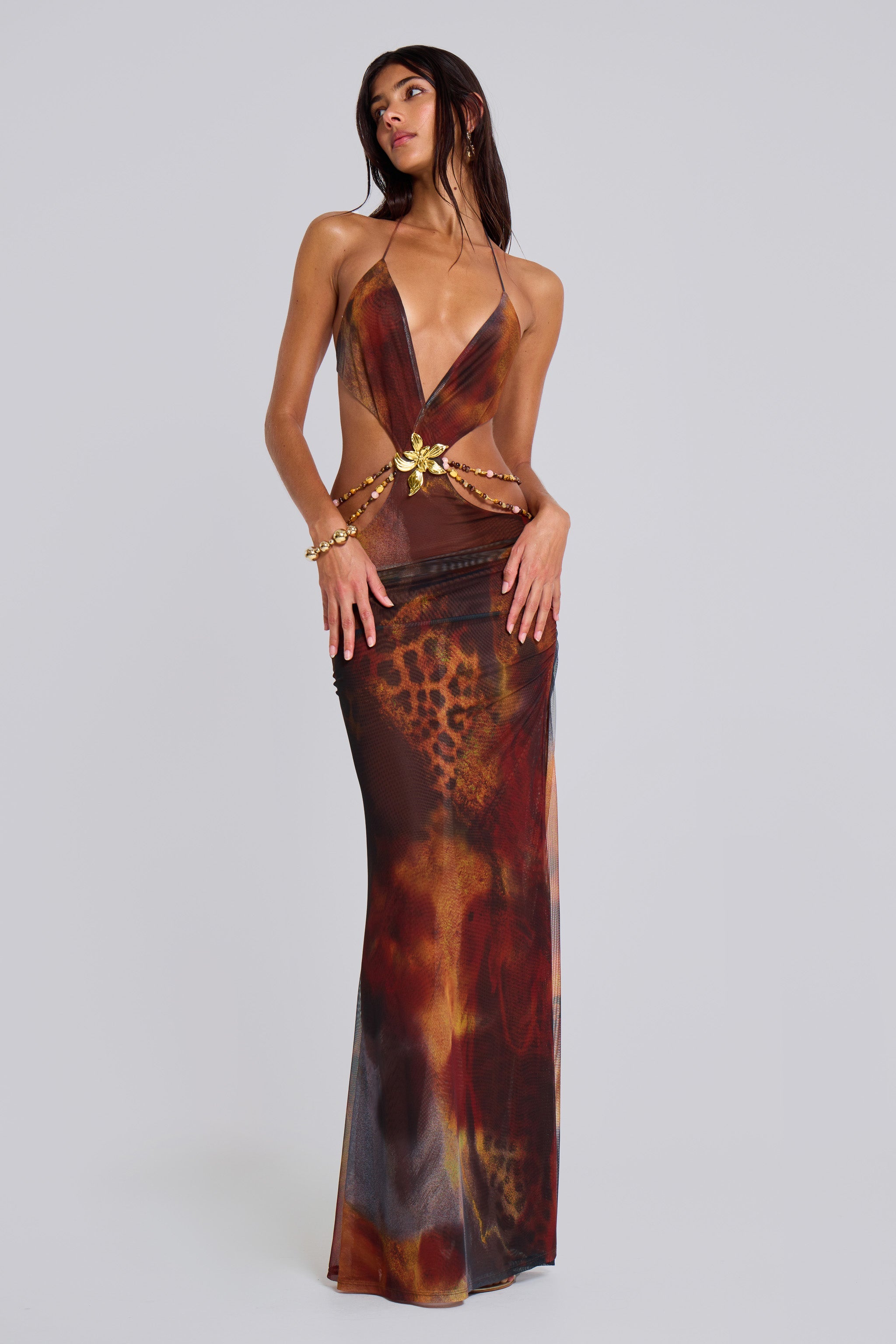 Vida | Backless Maxi Dress in Whiskey