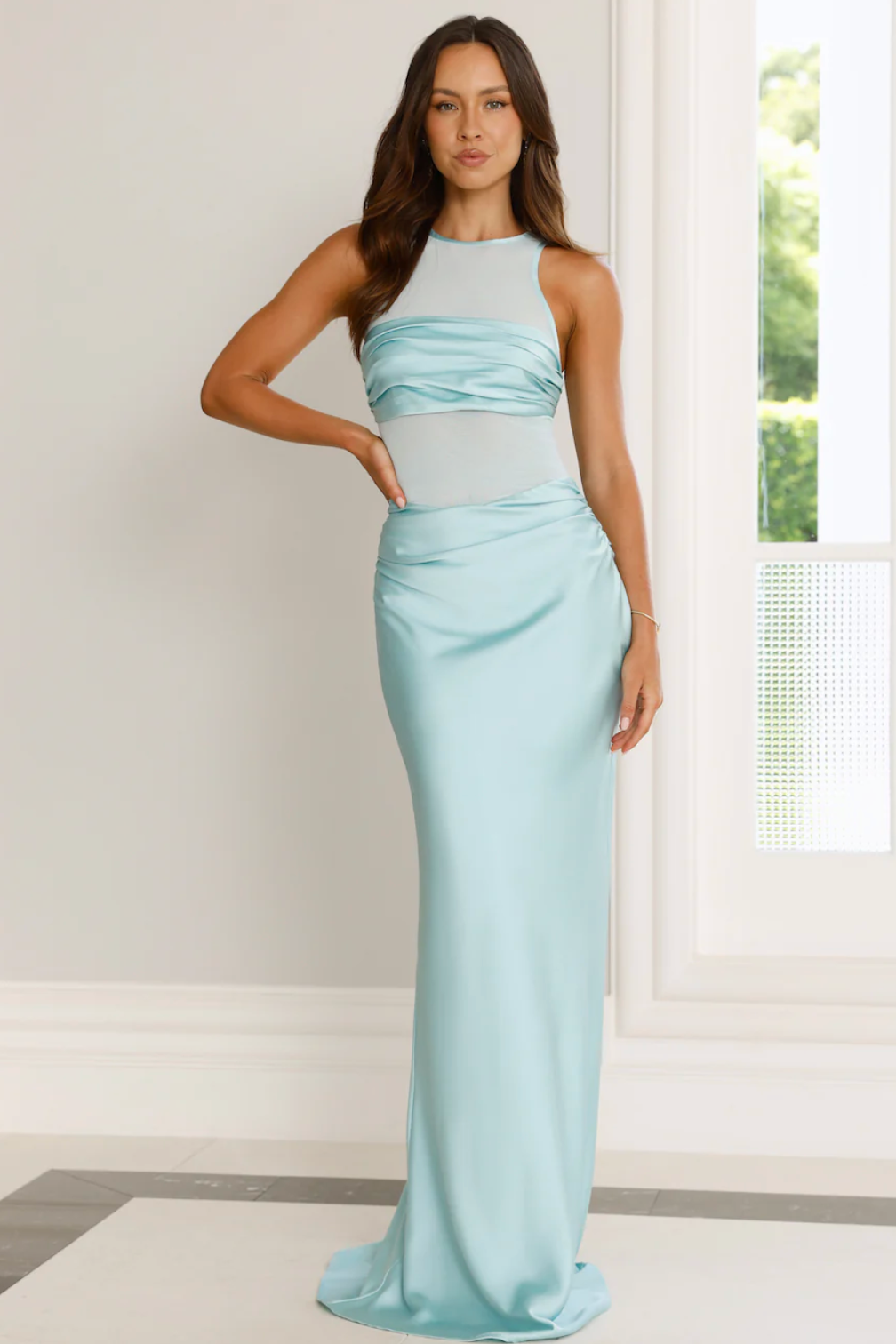 Mahdia | Elegant Aqua Dress