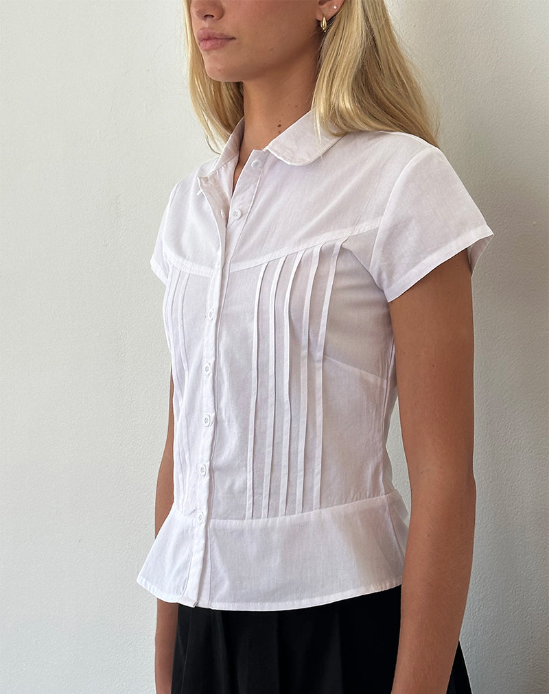 Victoria | Blouse in White Poplin