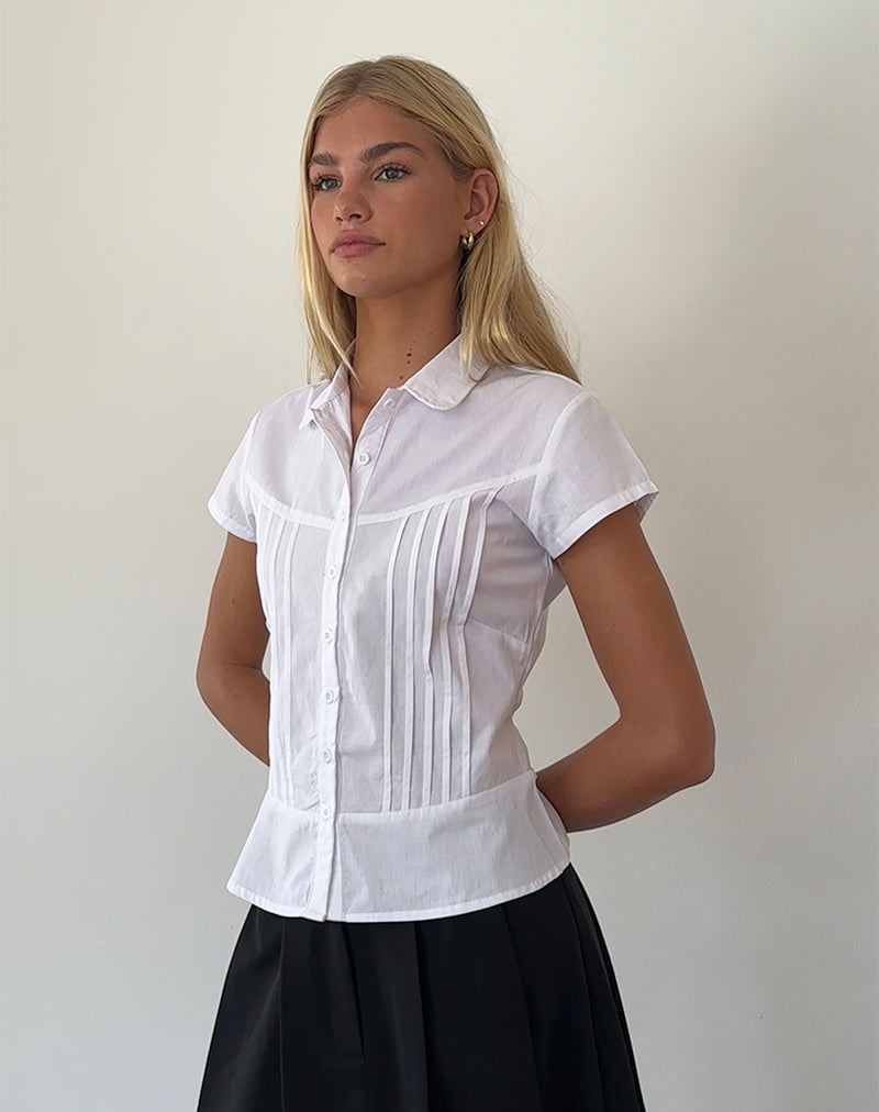 Victoria | Blouse in White Poplin