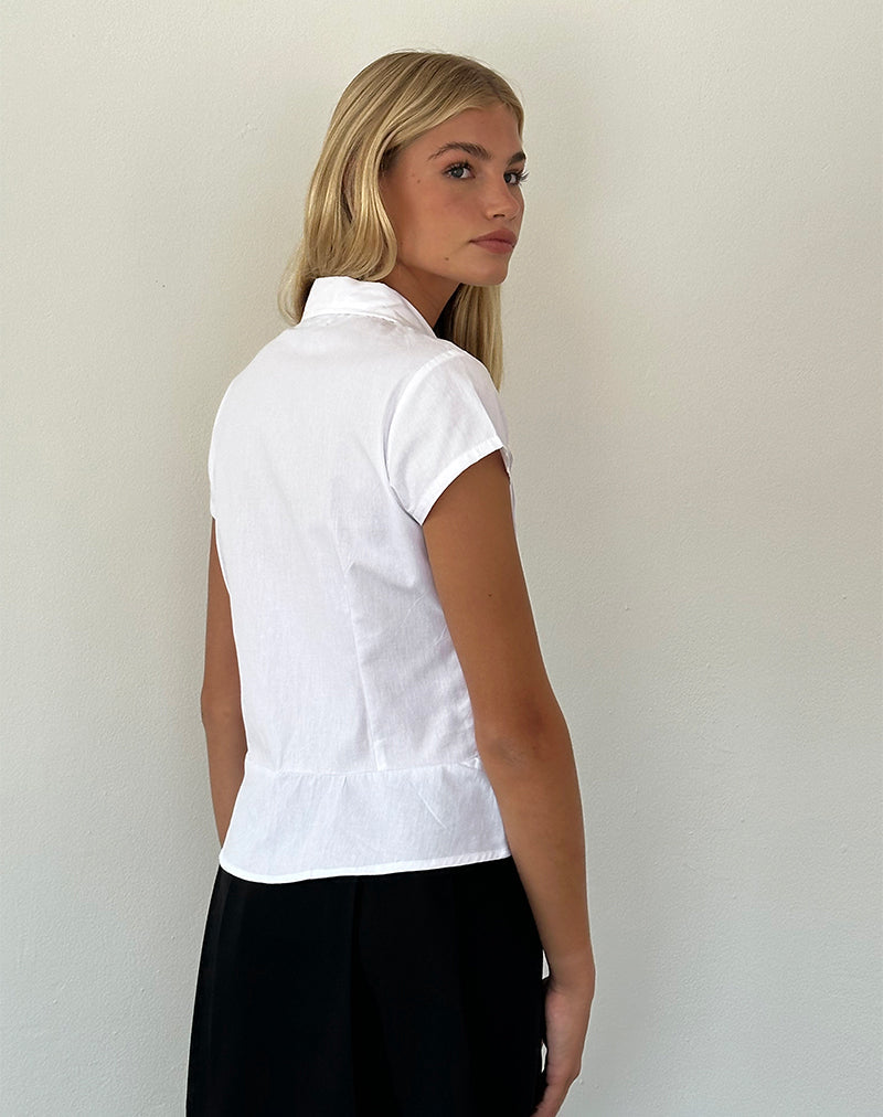 Victoria | Blouse in White Poplin